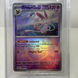 Pokemon 2025 SYLVEON MASTER BALL REVERSE HOLO PRISMATIC EVOLUTIONS Beckett 9.5 - Image 3