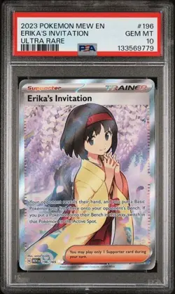 Erika's Invitation 196/165 Scarlet Violet Holo Card PSA 10 2023 #196 Pokemon - Image 1