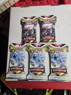 Lot Of 5 Nintendo Pokemon TCG Sword & Shield - Lost Origin Pack Sealed Sleeved - Image 1