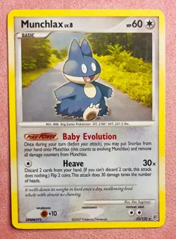 Munchlax | 33/130 | Diamond & Pearl | 2007 Pokemon Card TCG | Lightly Played - Image 1