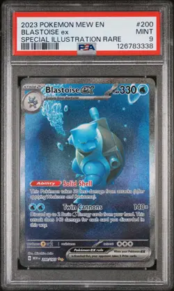 2023 POKEMON MEW EN-151 SPECIAL ILLUSTRATION RARE #200 BLASTOISE EX PSA 9 - Image 1