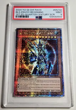 2024 YU-GI-OH! QUARTER CENTURY BONANZA Black Luster Soldier RA03-EN132 QCR PSA 9 - Image 4
