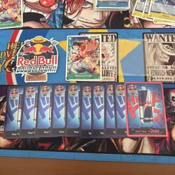Red Bull x One Piece – Double Don!! Set (10 Foil Red Bull Don + Luffy Promo - Image 1