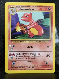 Pokemon TCG Charmeleon Base Set Card 24/102 Vintage WOTC Mitsuhiro Arita - Image 1