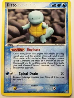 Pokemon TCG Ditto Squirtle Card 64/113 Delta Species LP - Image 1