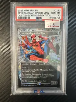 2025 MTG Marvel SPIDER-MAN 0240 Spectacular SPIDER-MAN PSA 10 240 Costume Change - Image 1