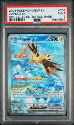 Zapdos EX 202/165 Scarlet & Violet 151 Pokemon PSA MINT 9 SIR - Image 1