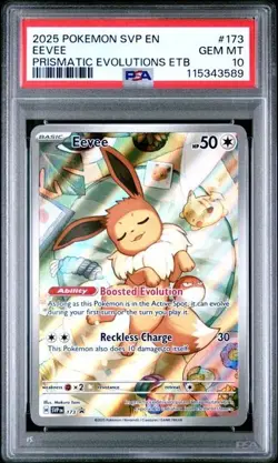PSA 10 - 2025 Pokemon Prismatic Evolutions ETB EEVEE #173 (3589) - Image 1