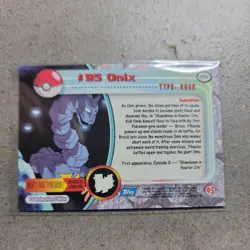 Pokemon Topps 1999 #95 Onix Blue Logo TV Animation Edition - Image 2