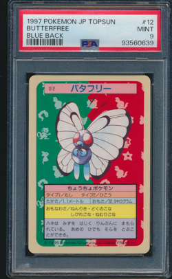 1997 Pokemon JP Topsun Butterfree #12 Blue Back PSA 9 MINT - Image 1