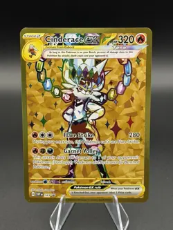 Pokemon Cinderace EX 163 Scarlet & Violet Promo Gold Holo - Image 1