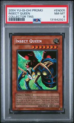 2004 YU-GI-OH! PROMO COLLECTOR TINS #EN005 INSECT QUEEN PSA 8 - Image 1