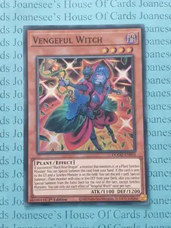 DOOD-EN004 Vengeful Witch Super Rare Yu-Gi-Oh Card 1st Edition New - Image 1