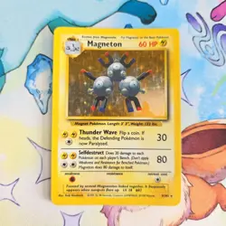 Magneton 9/102 Base Set Holo Rare Pokemon Card 1999 WOTC Vintage LP/MP - Image 1