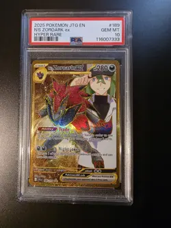 Pokemon N's Zoroark EX Gold Journey Together 2025 Card 189/159 PSA 10 - Image 1