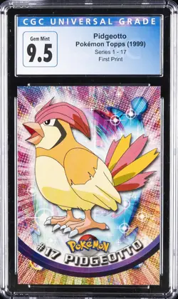 1999 TOPPS POKEMON TV #17 PIDGEOTTO CGC 9.5 - Image 1
