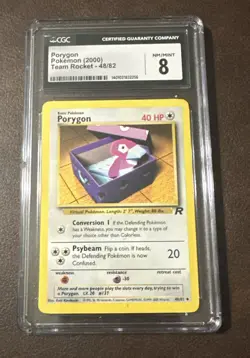 2000 Pokemon TCG Porygon Team Rocket 48/82 CGC 8 Near Mint - Image 1