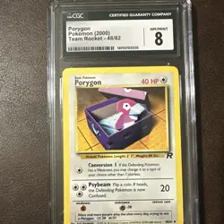 2000 Pokemon TCG Porygon Team Rocket 48/82 CGC 8 Near Mint - Image 2
