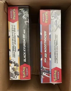 Sealed New Pokemon Melmetal/Black Kyurem and Archaludon/Reshiram EX Box Bundles - Image 1
