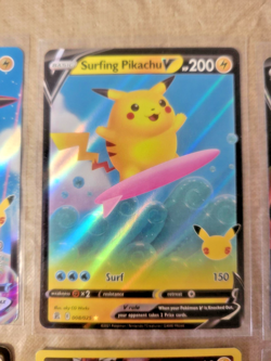 2021 Pokemon Celebrations 6 Lot Full Art Holo Rares! Flying/Surfing Pikachu LP+ - Image 3