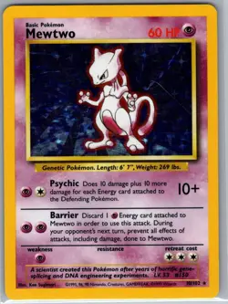 Mewtwo 10/102 Holo Base Set - Pokemon Card - MP - Image 1