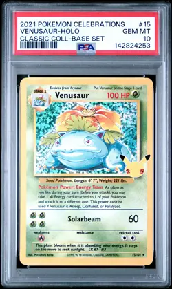 2021 POKEMON CELEBRATIONS CLASSIC COLL #15 VENUSAUR-HOLO PSA 10 - Image 1