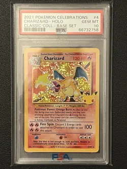 Charizard 4/102 PSA 10 Celebrations Classic Coll. Pokemon 25th Anniversary 2021 - Image 1