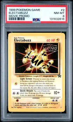 1999 POKEMON GAME MOVIE PROMO #2 ELECTABUZZ PSA 8 - Image 1