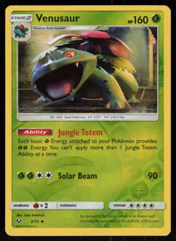 Venusaur 3/73 Uncommon Shining Legends Reverse Holo Pokemon - Image 1