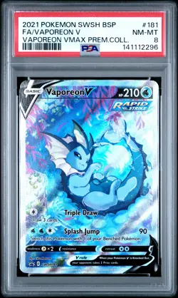 Vaporeon V SWSH181 Holo Promo Pokemon PSA 8 *296 - Image 1