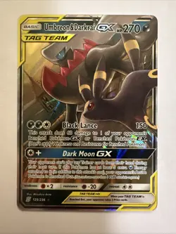 Pokemon Sun and Moon Unified Minds Umbreon & Darkrai GX Tag Team #125/236 NM - Image 1