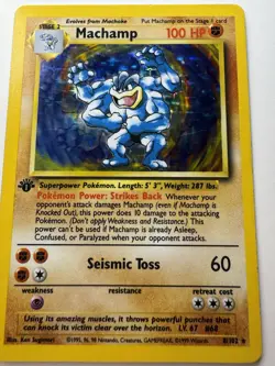 Pokemon TCG Machamp Holo Rare 1st Edition Base Set 8/102 - Image 1