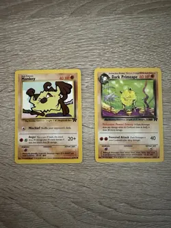 Pokemon Cards Mankey Dark Primeape Team Rocket Set With Bonus Gift - Image 1