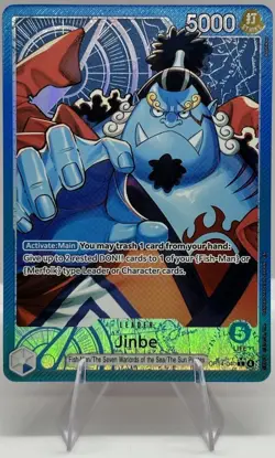 Jinbe OP14-040 Leader Alternate Art Azure Sea's Seven One Piece Card English - Image 1