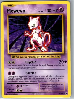 Mewtwo 51/108 Non Holo XY - Evolutions - Pokemon Card - NM - Image 1