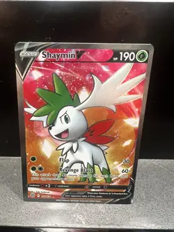 Pokemon TCG Shaymin v Holo Ultra Rare Card Brilliant Stars 152/172 NM Condition - Image 1