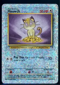 Pokemon LEGENDARY COLLECTION - #53/110 Meowth - Reverse Holo - ENG - Damaged - Image 1