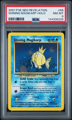 2001 POKEMON NEO REVELATION #66 SHINING MAGIKARP-HOLO PSA 8 - Image 1