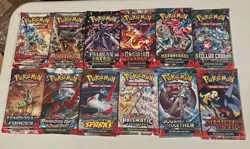 Pokemon Scarlet & Violet Era Sealed Booster Pack Lot of 12 - Prismatic, Paldean - Image 1