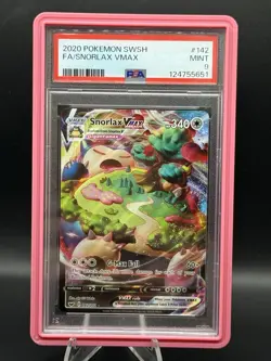 PSA 9 Mint 2020 Pokemon SWSH FA/Snorlax VMAX 142/202 - Image 1
