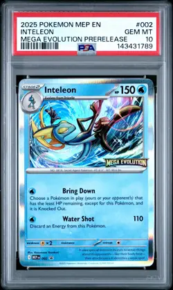 2025 POKEMON MEP EN-ME BLACK STAR PROMO #002 INTELEON PSA 10 - Image 1
