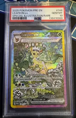 2025 POKEMON #144 LEAFEON EX SIR PSA 10 PRE EN-PRISMATIC EVOLUTIONS - Image 1