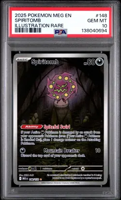 Pokemon TCG Spiritomb 148/132 Mega Evolution Illustration Rare PSA 10 - Image 1