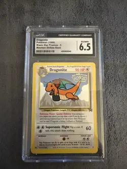 CGC 6.5 - Dragonite #5 Black Star Promo Pokemon Card Kids WB Stamped - Image 1