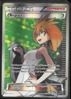 2015 Pokemon Brigette Holo Full Art Ultra Rare Card Breakthrough 161/162 LP/MP - Image 1