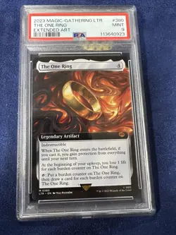 2023 MTG Lord of Rings EXTENDED ART One Ring #380 PSA 9 - Image 1