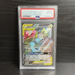 2019 POKEMON SM BLACK STAR PROMO #SM167 FULL ART/CELEBI & VENUSAUR GX PSA 10 - Image 1