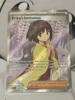 Pokemon TCG Scarlet & Violet Trainer Supporter Erika's Invitation 196/165 - Image 1