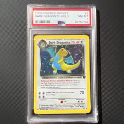 2000 POKEMON ROCKET #5 DARK DRAGONITE-HOLO PSA 8 - Image 1
