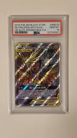 2019 POKEMON SM BLACK STAR PROMO FULL ART/MOLTRES & ZAPDOS & ARTICUNO GX PSA 10 - Image 1